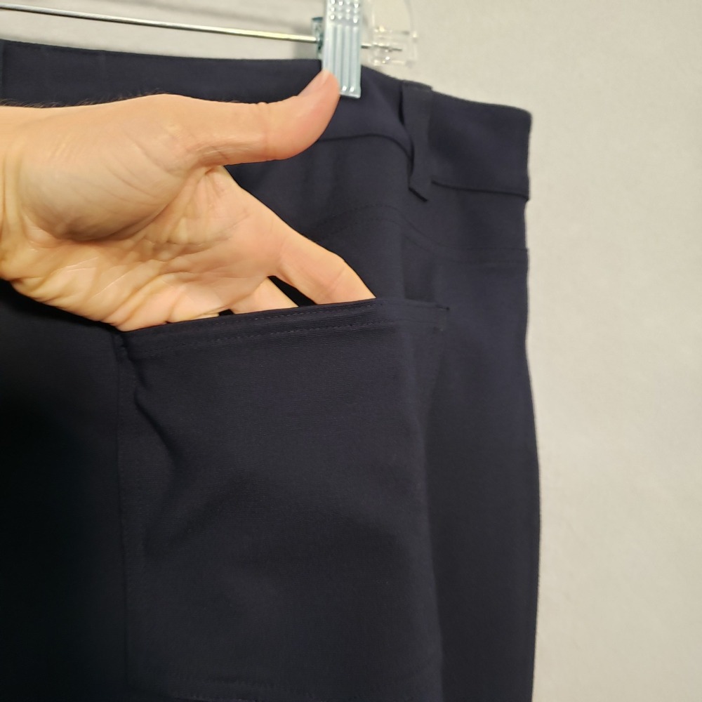 Talbots Women 16WP Heritage Pants Navy Blue Straight Leg Career Stretch - Picture 11 of 12